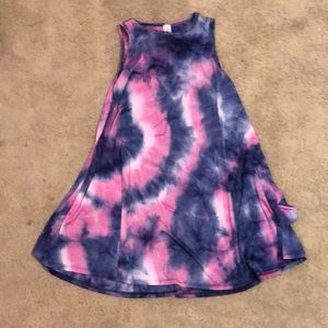 Beautiful tye dye midi dress WITH POCKETS